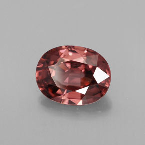 Zircon rose naturelle coupe ovale, 2,84 ct, VVS