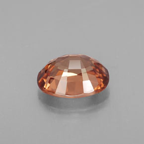 Zircon orange naturelle coupe ovale, 3,09 ct, VVS
