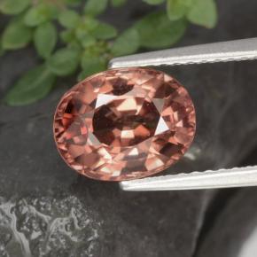 Zircon orange naturelle coupe ovale, 3,11 ct, IF