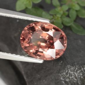 Zircon orange naturelle coupe ovale, 3,11 ct, IF