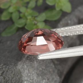 Zircon orange naturelle coupe ovale, 3,11 ct, IF