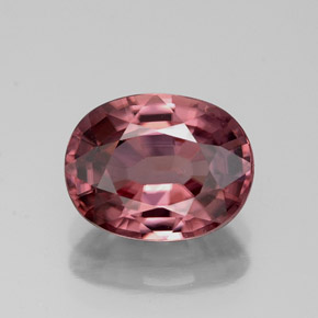 Zircon Rose naturelle Coupe ovale, 2.83 ct, VVS