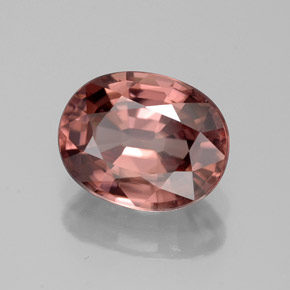 Zircon rose naturelle coupe ovale, 2,93 ct, IF