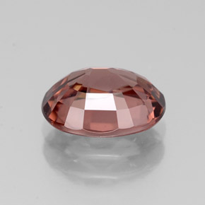 Zircon rose naturelle coupe ovale, 2,93 ct, IF