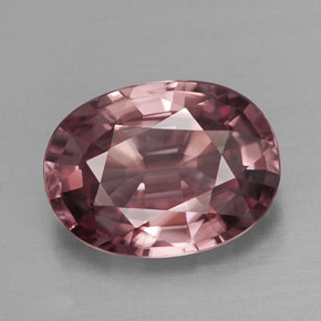 Zircon rose naturelle coupe ovale, 4,41 ct, IF