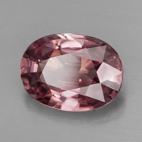 Zircon rose naturelle coupe ovale, 4,41 ct, IF