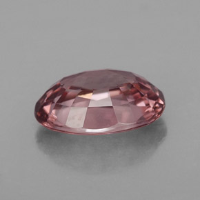 Zircon rose naturelle coupe ovale, 4,41 ct, IF