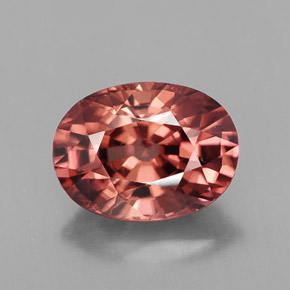 Zircon orange naturelle coupe ovale, 3,54 ct, IF
