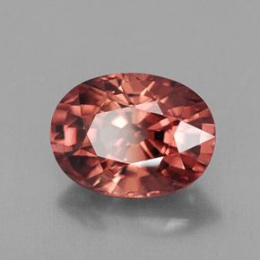 Zircon orange naturelle coupe ovale, 3,54 ct, IF