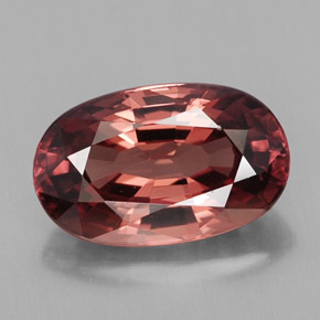 Zircon rose naturelle coupe ovale, 5,34 ct, VVS