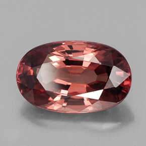 Zircon rose naturelle coupe ovale, 5,34 ct, VVS