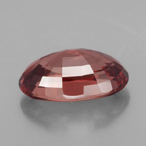Zircon rose naturelle coupe ovale, 5,34 ct, VVS