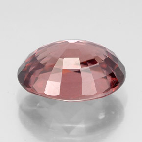Zircon rose naturelle coupe ovale, 6,19 ct, VVS