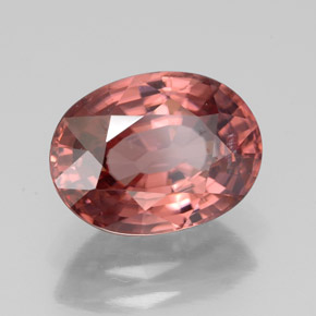 Zircon rose naturelle coupe ovale, 3,97 ct, VS