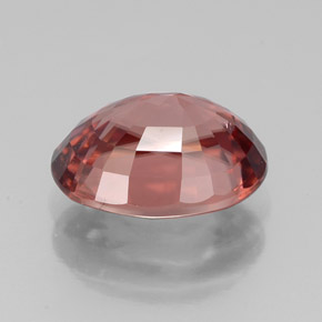 Zircon rose naturelle coupe ovale, 3,97 ct, VS