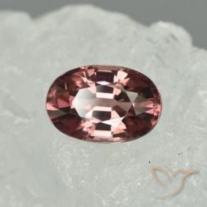 Zircon rouge foncé naturelle coupe ovale, 3,93 ct, VVS