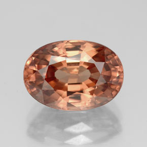 Zircon orange naturelle coupe ovale, 6,05 ct, VVS