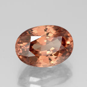 Zircon orange naturelle coupe ovale, 6,05 ct, VVS