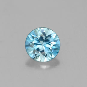 Zircon bleue naturelle coupe roude, 0,33 ct, VVS