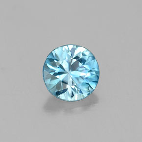 Zircon bleue naturelle coupe roude, 0,33 ct, VVS