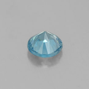 Zircon bleue naturelle coupe roude, 0,33 ct, VVS