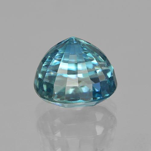 Zircon turquoise naturelle coupe ovale, 6,04 ct, VVS