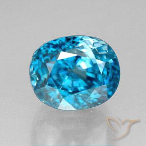 6.82ct Naturel Bleu Zircon, ovale, VVS