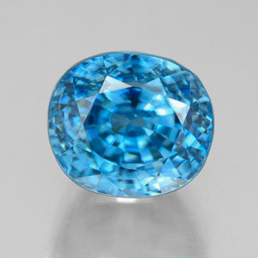 Zircon bleue naturelle coupe ovale, 7,38 ct, VVS
