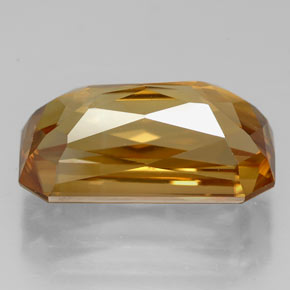 Zircon jaune naturelle taille émeraude, 8,32 ct, VVS
