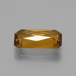 Zircon jaune naturelle taille émeraude, 6,47 ct, VVS