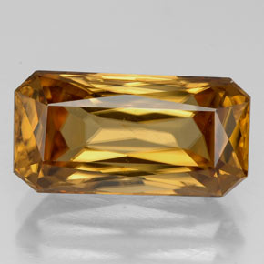 Zircon or naturelle taille émeraude, 8,12 ct, VVS