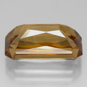 Zircon or naturelle taille émeraude, 8,12 ct, VVS