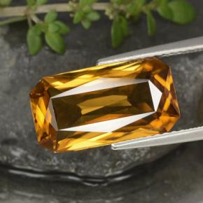 Zircon doré naturelle taille émeraude, 7,91 ct, VS