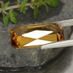 Zircon doré naturelle taille émeraude, 7,91 ct, VS