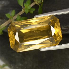 Zircon or naturelle taille émeraude, 9,67 ct, VVS-VS