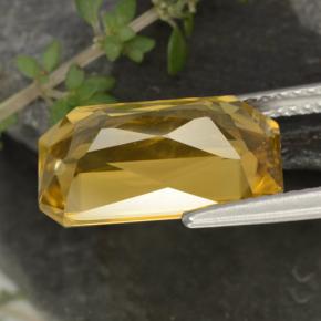 Zircon or naturelle taille émeraude, 9,67 ct, VVS-VS