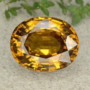 Zircon jaune naturelle coupe ovale, 47,35 ct, VVS