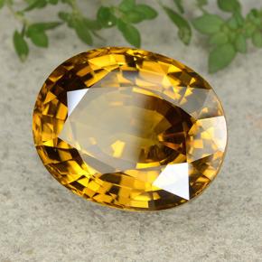 Zircon jaune naturelle coupe ovale, 47,35 ct, VVS