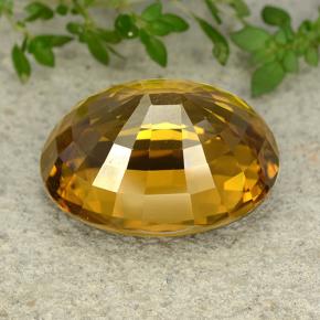 Zircon jaune naturelle coupe ovale, 47,35 ct, VVS