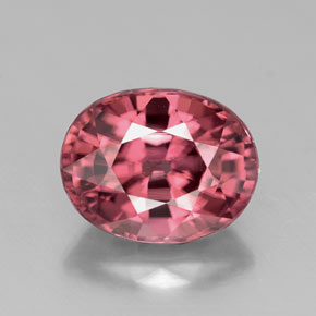 Zircon rose naturelle coupe ovale, 3,22 ct, VVS