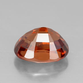Zircon orange naturelle coupe ovale, 3,64 ct, VVS