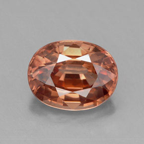 Zircon orange naturelle coupe ovale, 3,10 ct, VVS