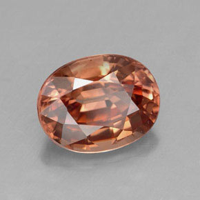 Zircon orange naturelle coupe ovale, 3,10 ct, VVS
