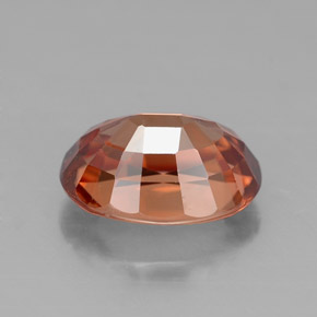 Zircon orange naturelle coupe ovale, 3,10 ct, VVS