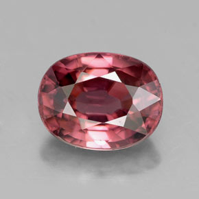 Zircon rose naturelle coupe ovale, 3,35 ct, VVS