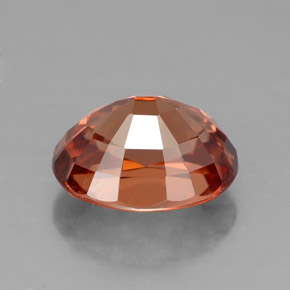 Zircon orange naturelle coupe ovale, 3,38 ct, VVS