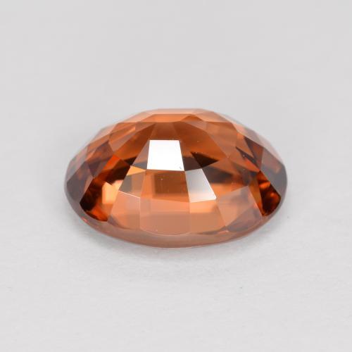 Zircon orange naturelle coupe ovale, 3,05 ct, VVS