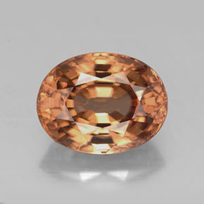Zircon orange naturelle coupe ovale, 3,14 ct, VVS-VS