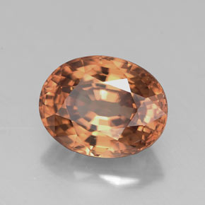 Zircon orange naturelle coupe ovale, 3,14 ct, VVS-VS
