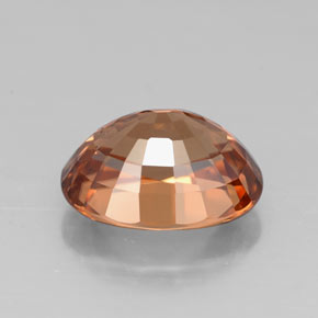 Zircon orange naturelle coupe ovale, 3,14 ct, VVS-VS